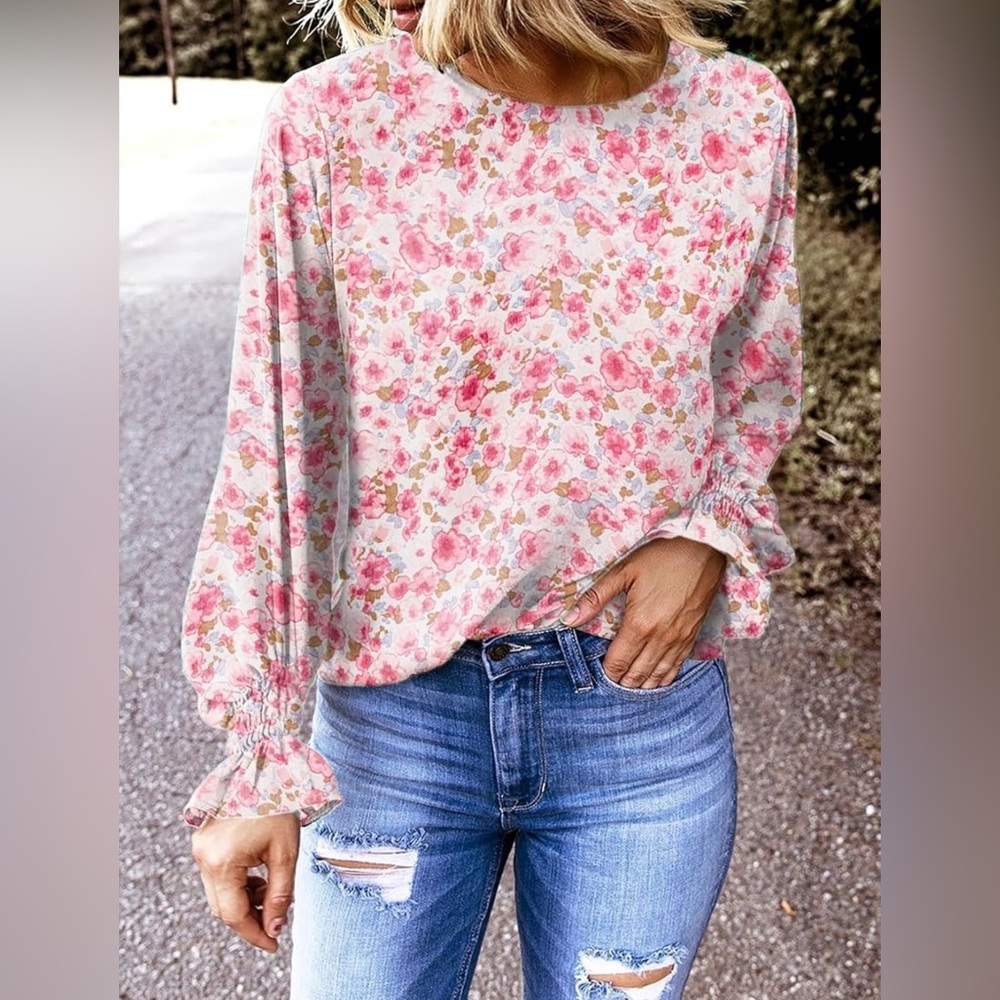 Dokotoo Long Sleeve Shirts for Women  Fashion Fall Ruffle Bubble Size-SIZE 2XL